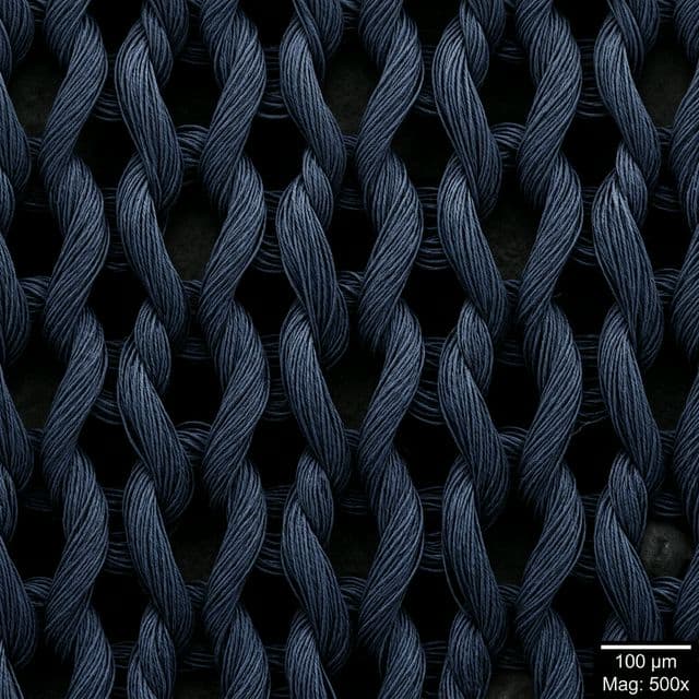 Interlock knit microscope view