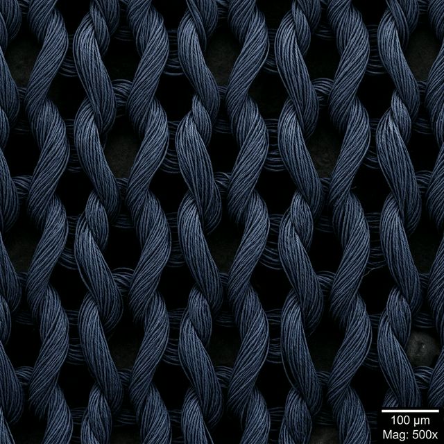 Interlock knit microscope view